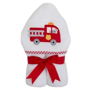 NWT 3 Marthas Everykid Hooded Towel - Firetruck
